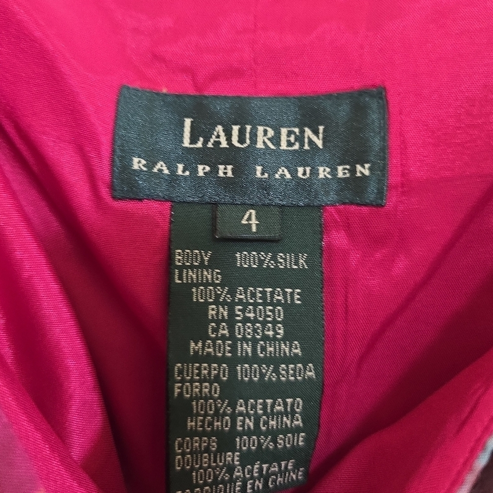 NWT Ralph Lauren Silk Dress Plaid Madras Sheath Pink Square Neck 90s Y2K Size 4 - Picture 7 of 7